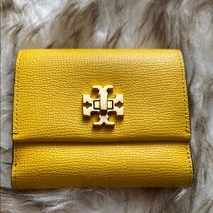 Tory Burch Yellow Leather Wallet